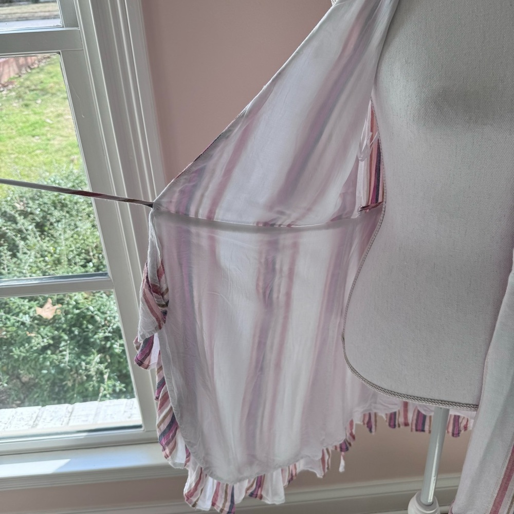 Rails Madison Wrap Dress Jewel Stripe Linen Blend Size XS - Picture 8 of 8